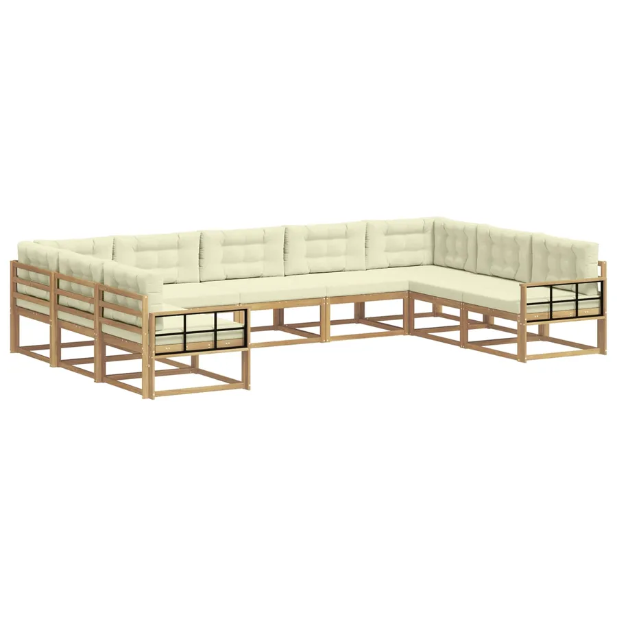 Ensemble de canapés d'extérieur 9 pcs Blanc et crème - 2