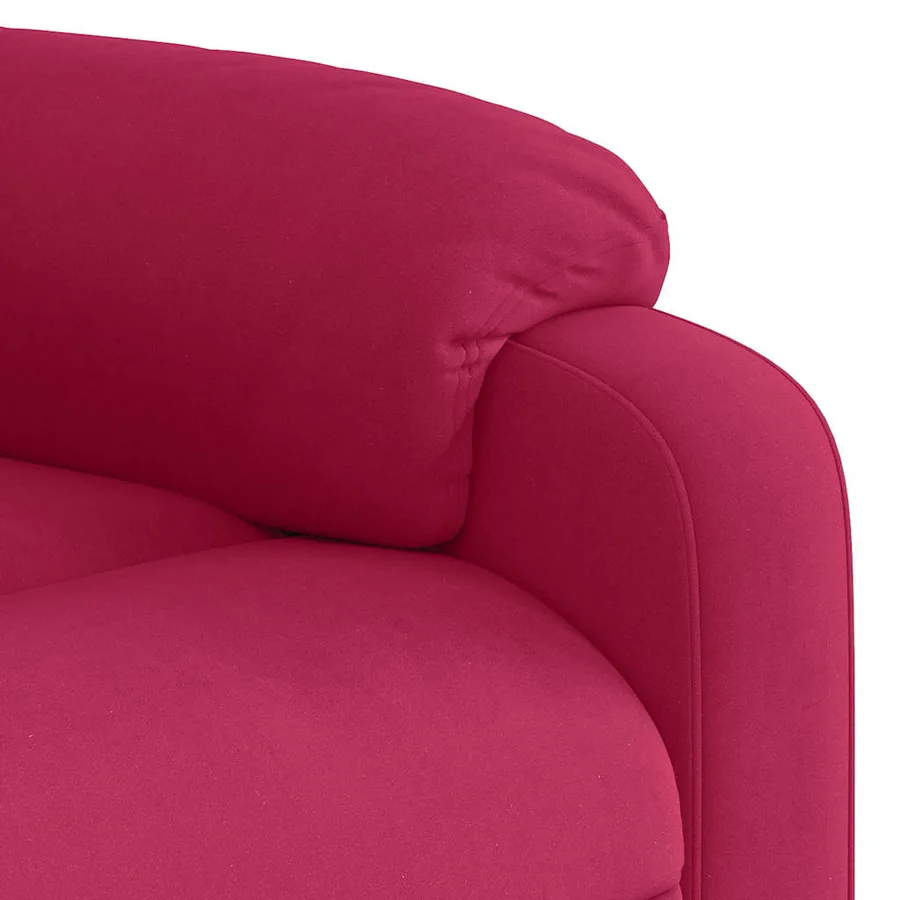Fauteuil de massage inclinable rouge bordeaux velours - 7
