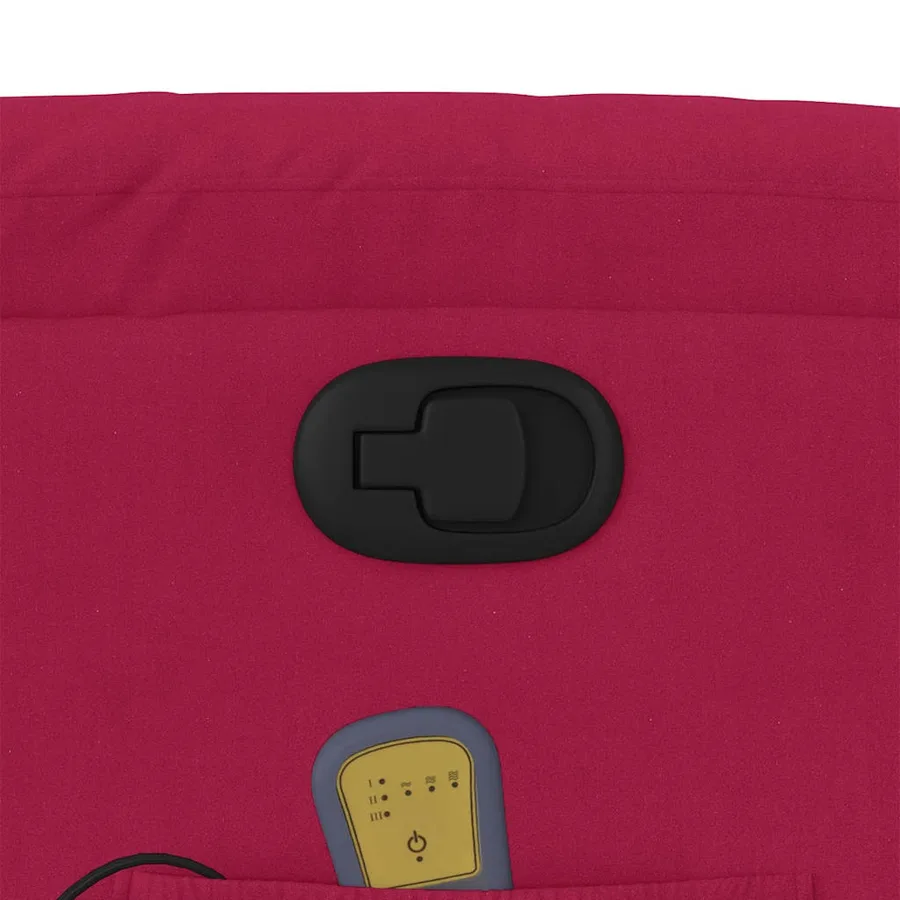 Fauteuil de massage inclinable rouge bordeaux velours - 8