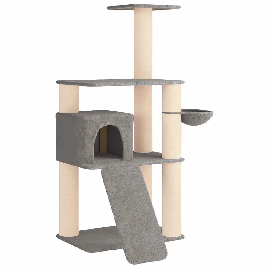 Arbre à chat avec poteaux à griffer en sisal Gris clair 173 cm - 2