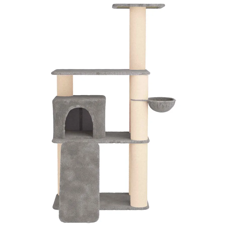 Arbre à chat avec poteaux à griffer en sisal Gris clair 173 cm - 4