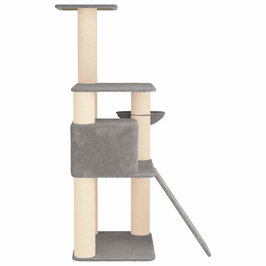 Arbre à chat avec poteaux à griffer en sisal Gris clair 173 cm - 5