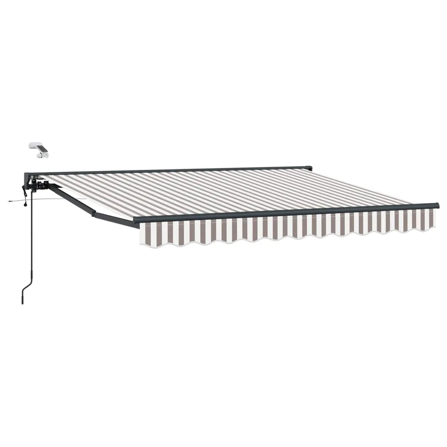 Auvent rétractable électrique Gris clair et blanc 4 × 3,5 m - 2