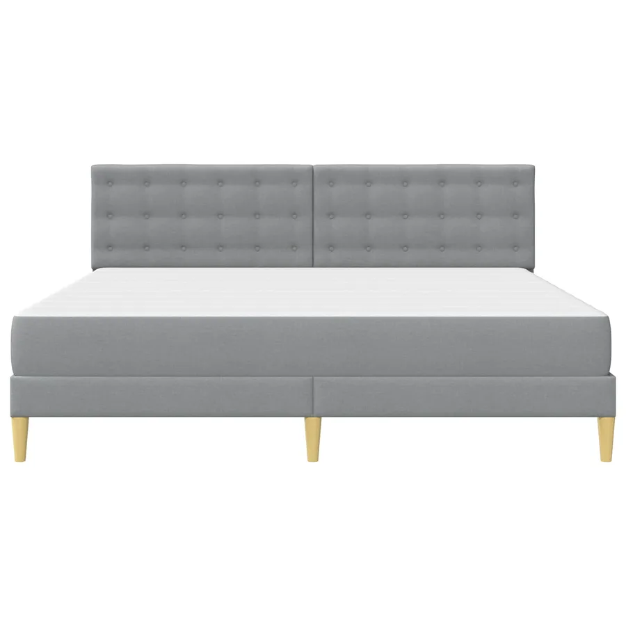 Cadre de lit avec matelas Gris clair 180 x 200 cm tissu - 6
