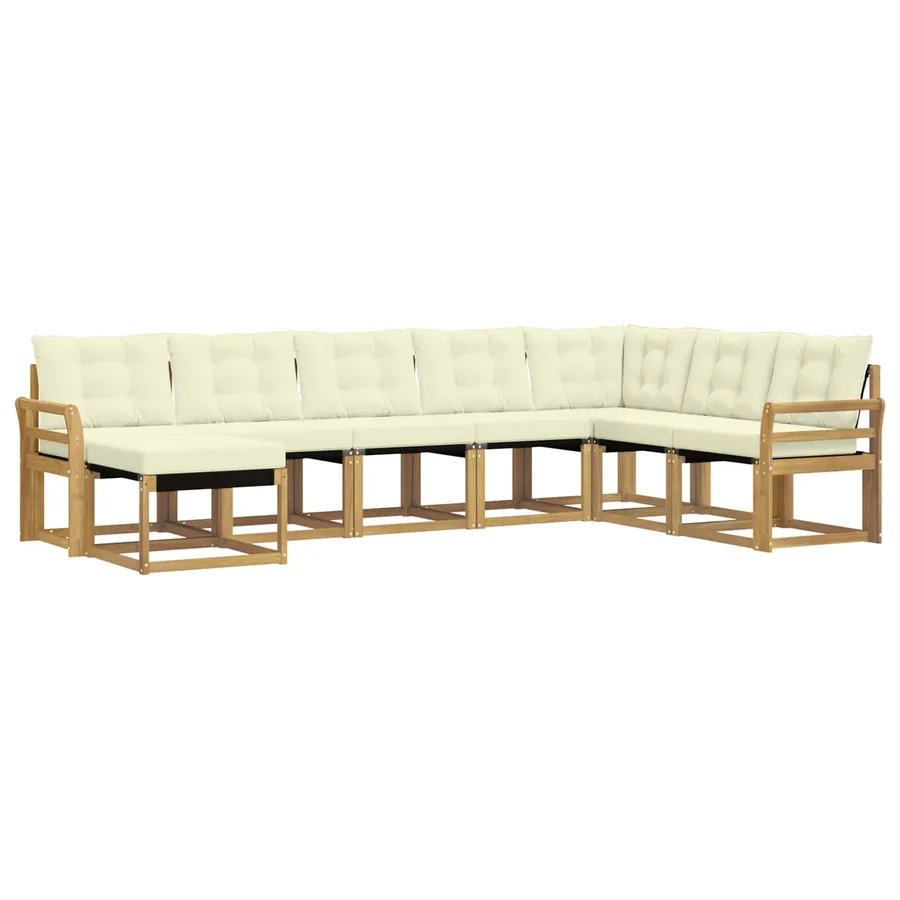 Ensemble de canapés d'extérieur 8 pcs Blanc et crème - 2