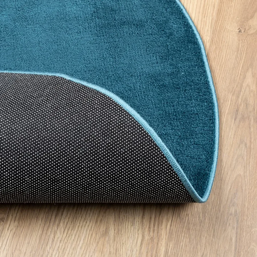 Tapis OVIEDO à poils courts turquoise Ø 160 cm - 5