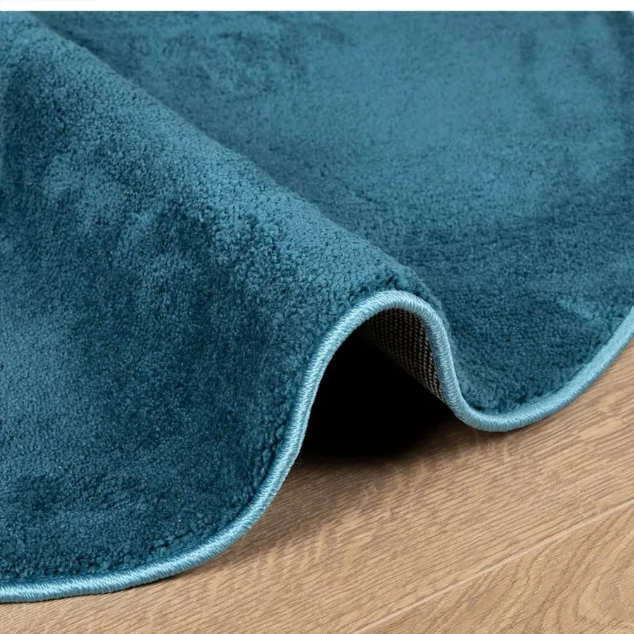 Tapis OVIEDO à poils courts turquoise Ø 160 cm - 6