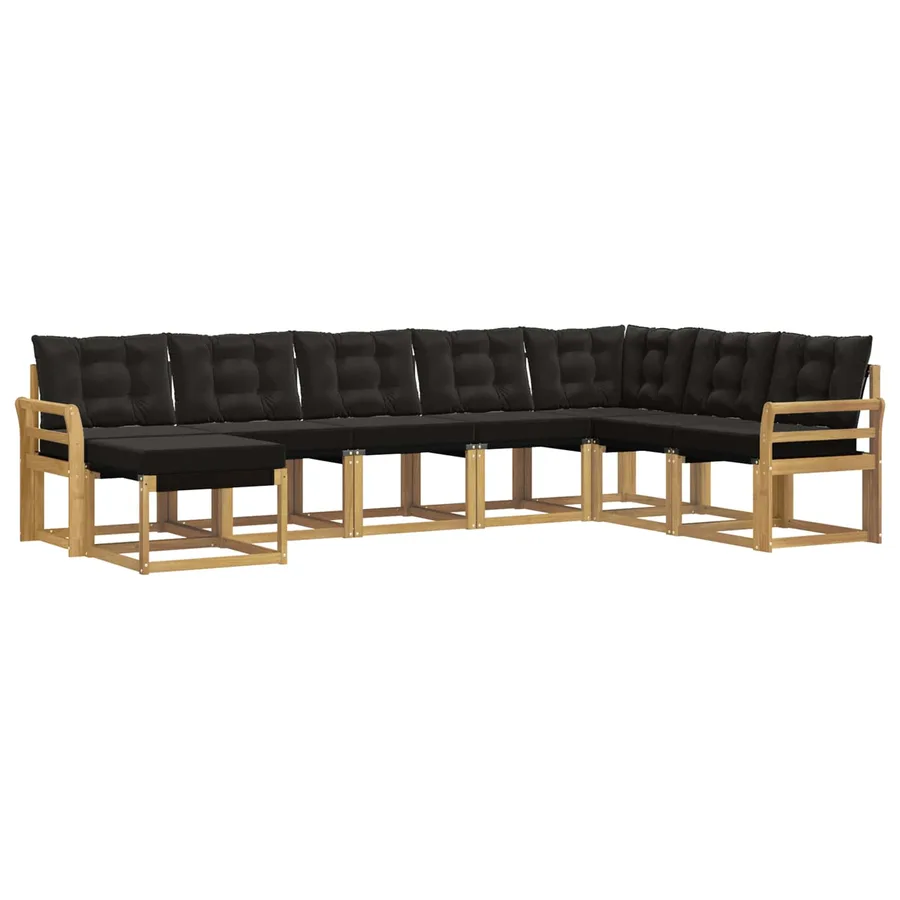 Ensemble de canapés d'extérieur 8 pcs Blanc et noir - 2