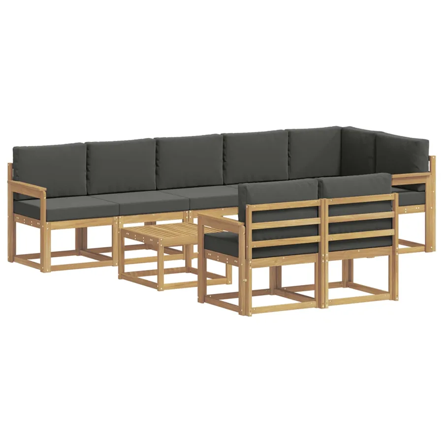 Ensemble de canapés d'extérieur 9 pcs Blanc et anthracite - 2