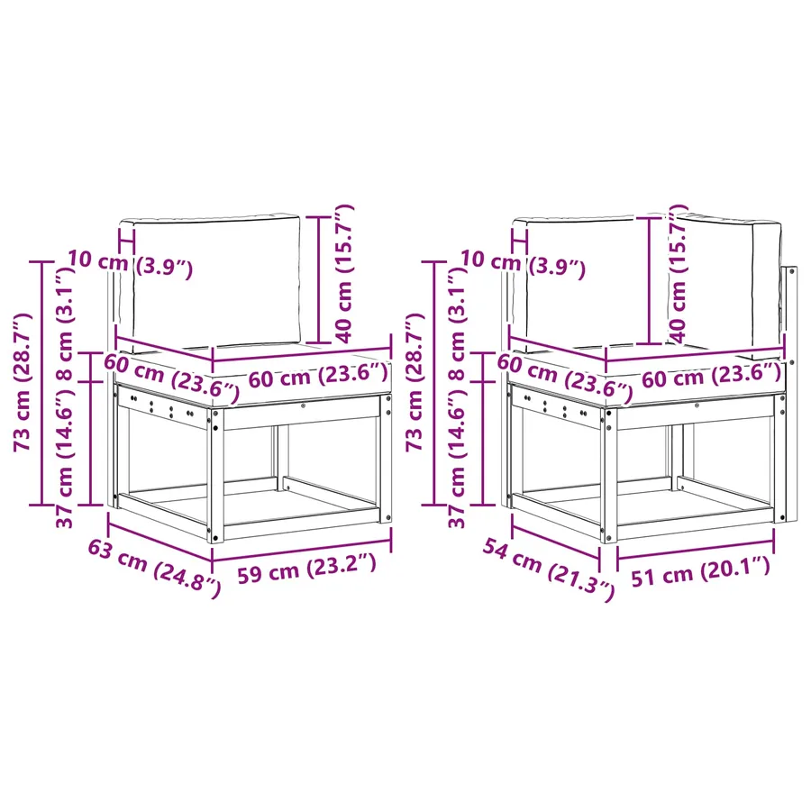 Ensemble de canapés d'extérieur 8 pcs Blanc et crème Polyester - 9