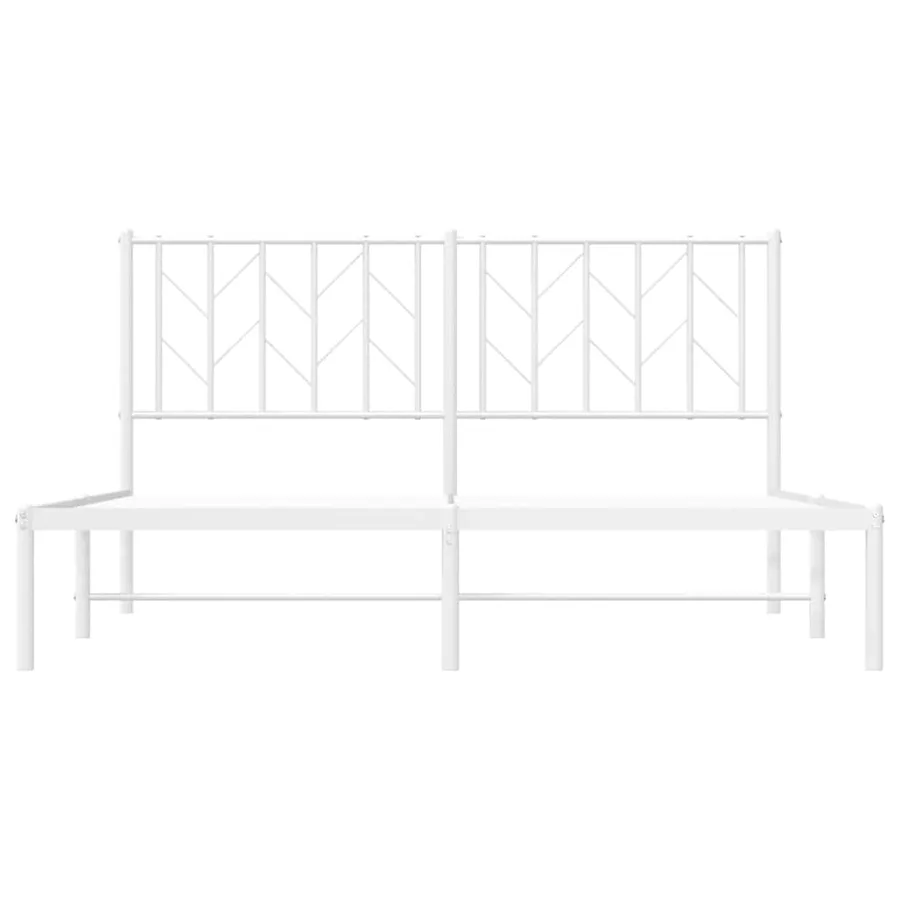 Cadre de lit métal sans matelas et tête de lit blanc 150x200 cm - 6