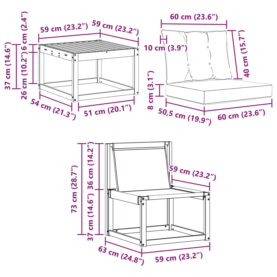 Ensemble de canapés d'extérieur 8 pcs Blanc et gris clair - 9