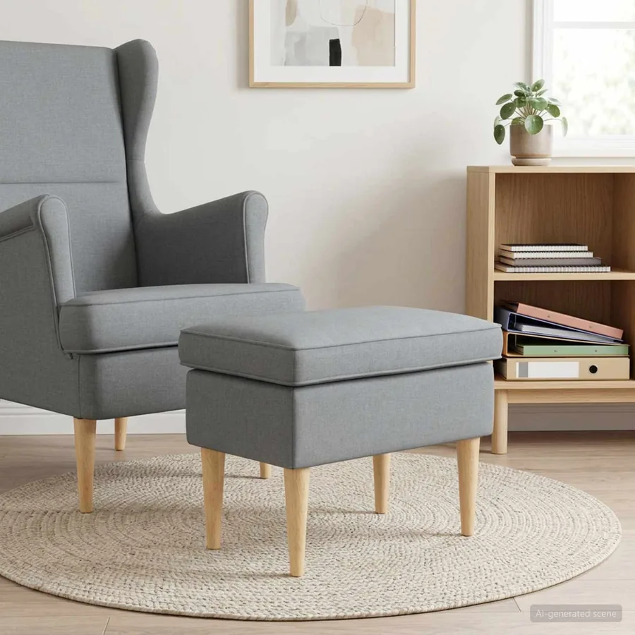 Pouf Gris clair 55 x 35 x 41 cm Polyester