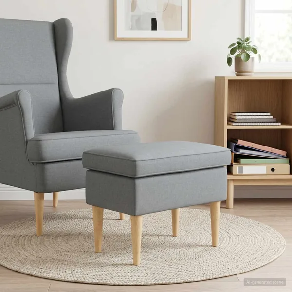 Pouf Gris clair 55 x 35 x 41 cm Polyester