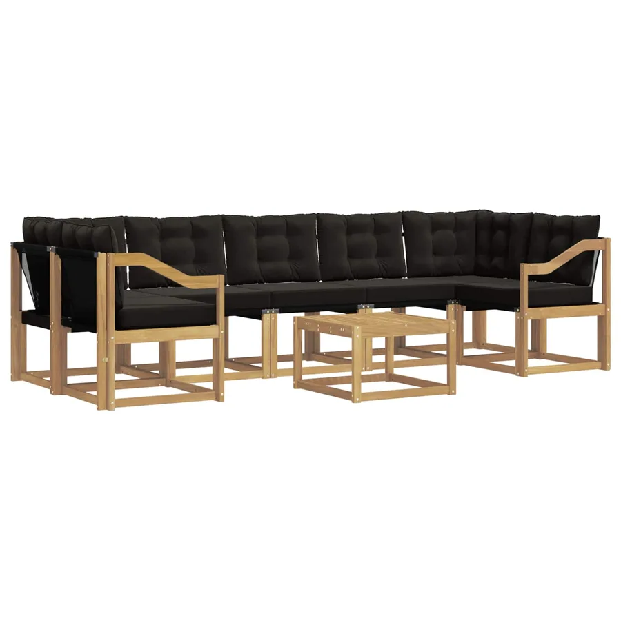 Ensemble de canapés d'extérieur 8 pcs Blanc et noir - 2