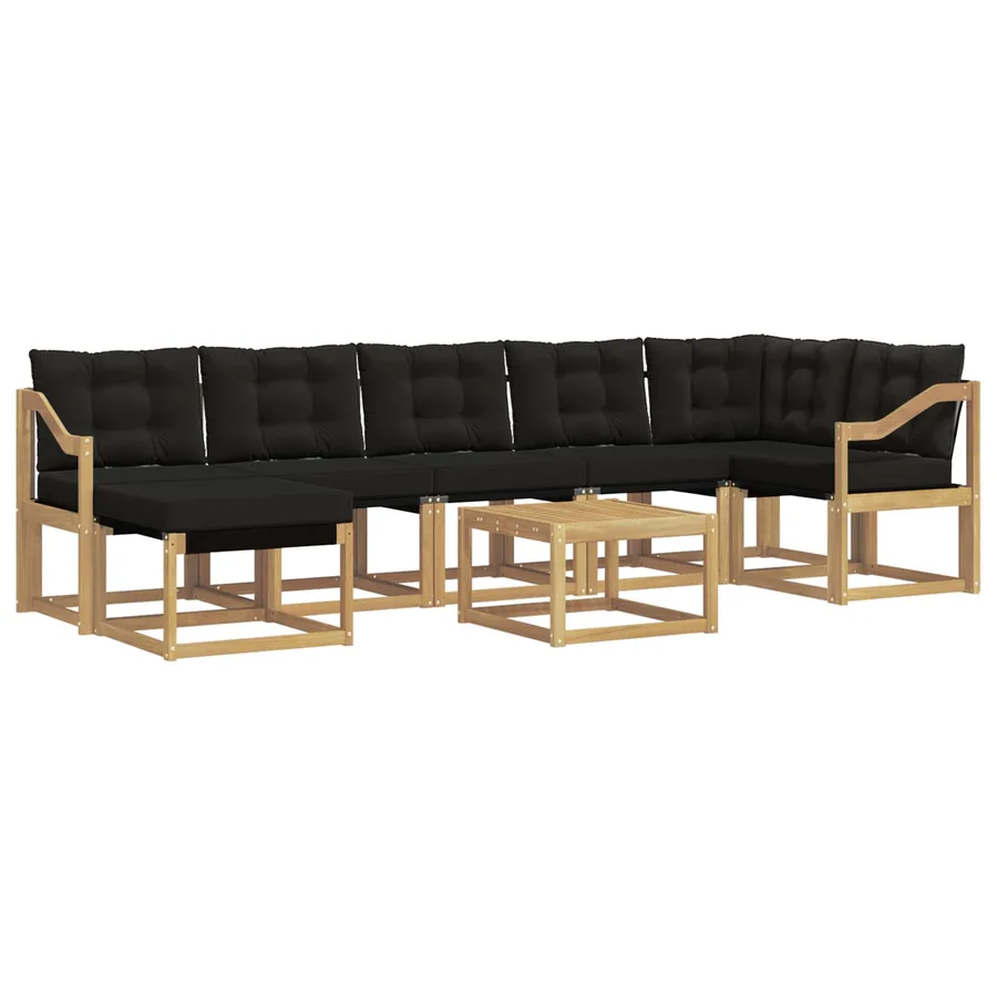 Ensemble de canapés d'extérieur 8 pcs Blanc et noir - 2