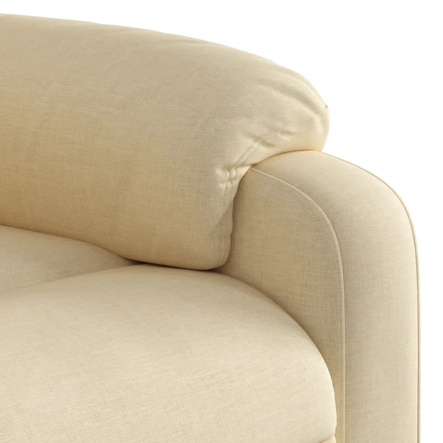 Fauteuil inclinable de massage crème tissu - 9