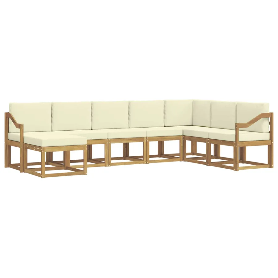 Ensemble de canapés d'extérieur 8 pcs Blanc et crème - 2