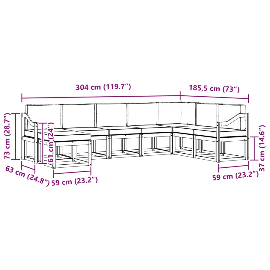 Ensemble de canapés d'extérieur 8 pcs Blanc et crème - 7