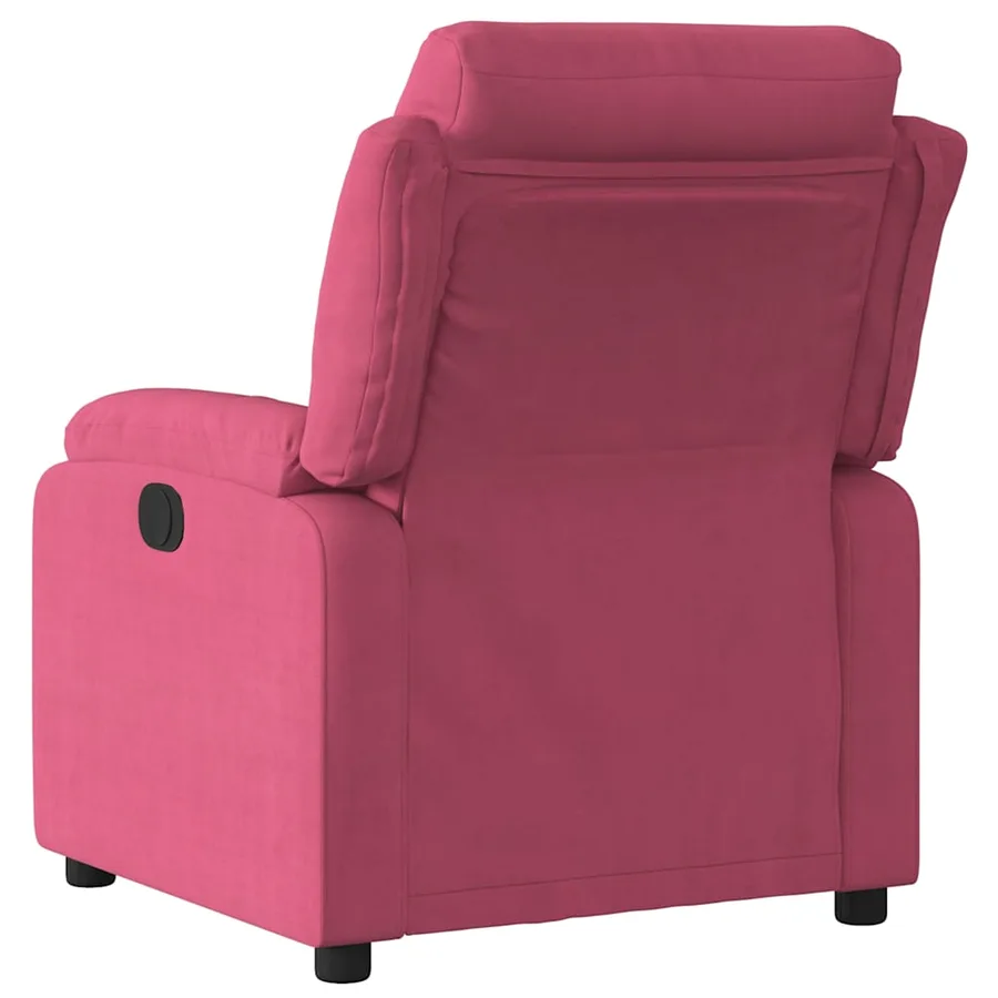 Fauteuil inclinable électrique rouge bordeaux velours - 5