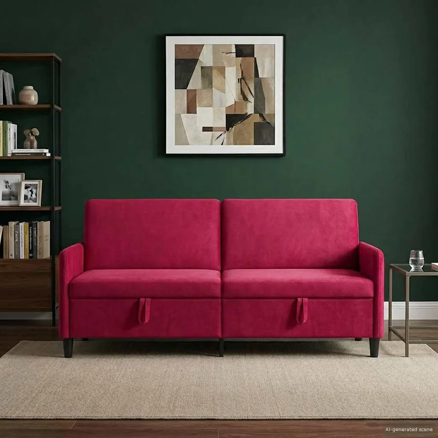 Sofa avec rangement Bordeaux 192 x 78 x 87 cm Polyester