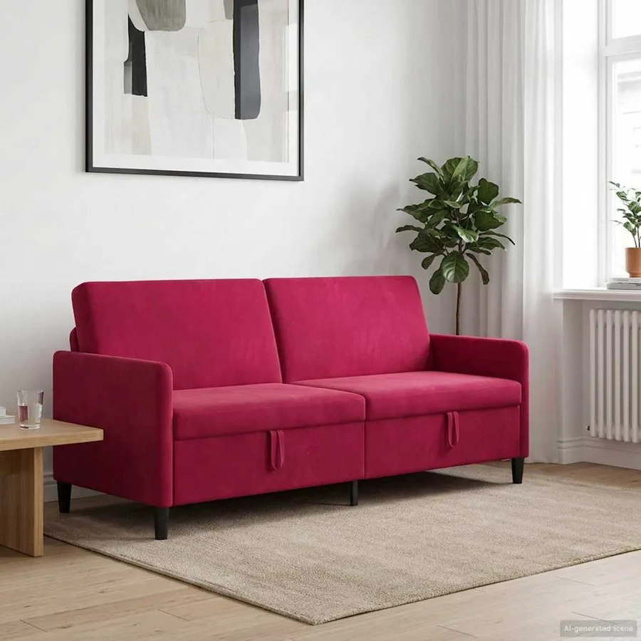 Sofa avec rangement Bordeaux 192 x 78 x 87 cm Polyester - 3