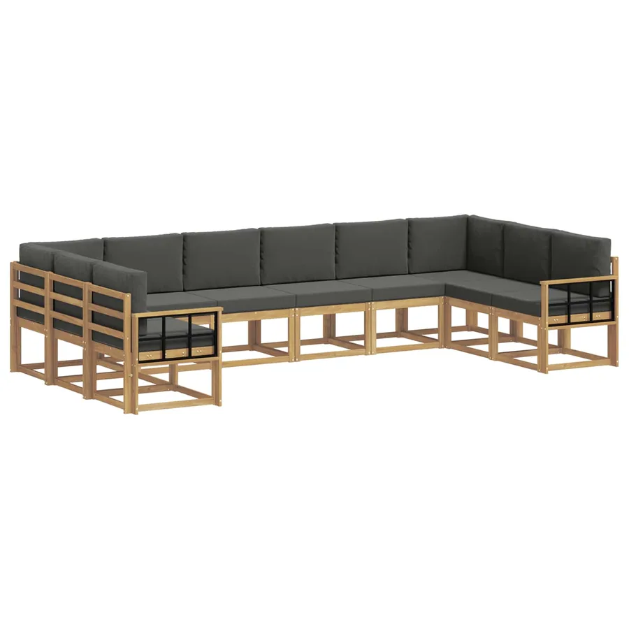 Ensemble de canapés d'extérieur 10 pcs Blanc et anthracite - 2