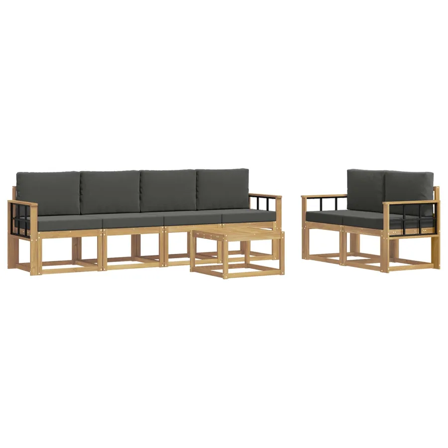 Ensemble de canapés d'extérieur 7 pcs Blanc et anthracite - 2