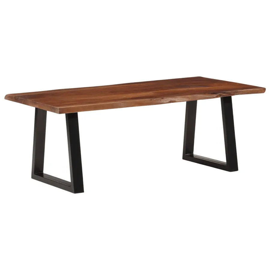 Table basse marron miel 110x55x40 cm bois massif d'acacia - 9