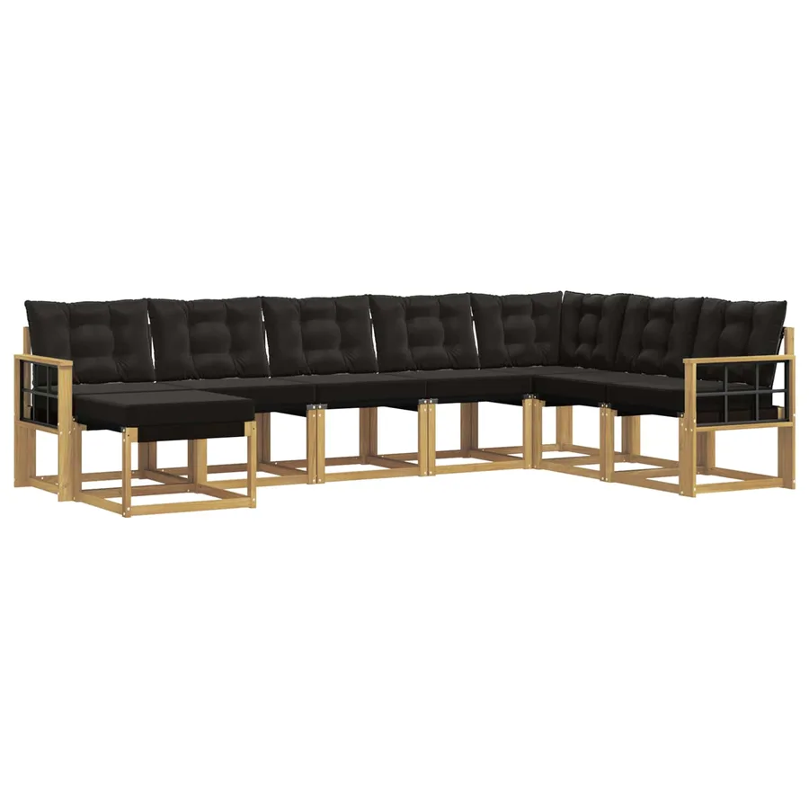 Ensemble de canapés d'extérieur 8 pcs Blanc et noir - 2
