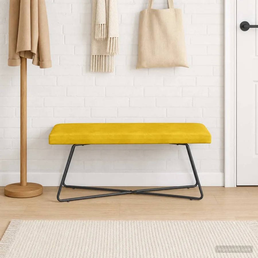 banc Jaune 110 x 40 x 45 cm Velours