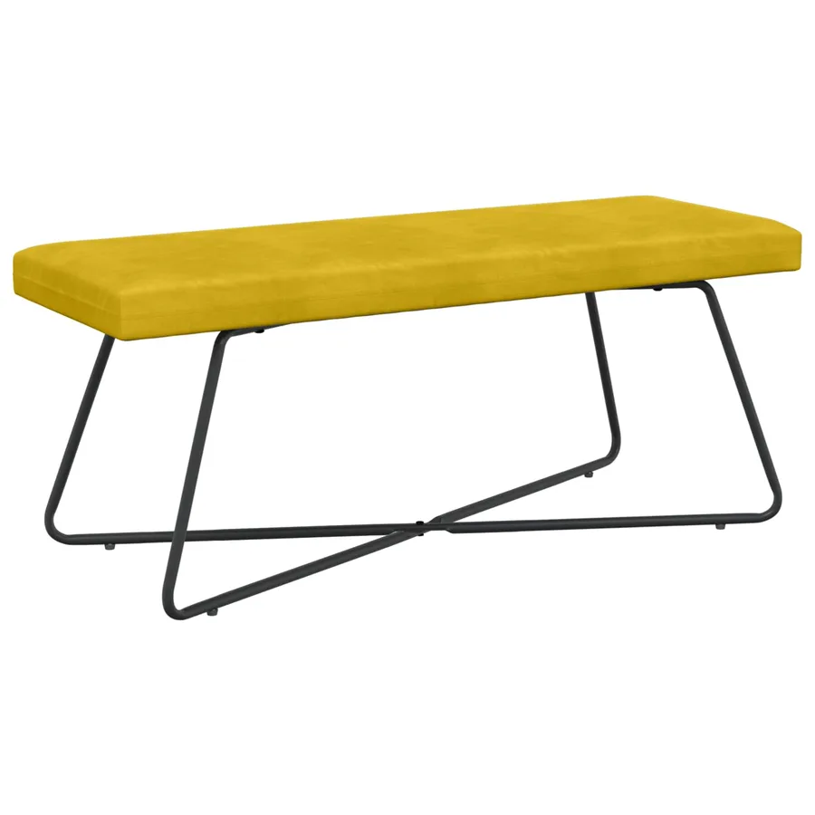 banc Jaune 110 x 40 x 45 cm Velours - 2
