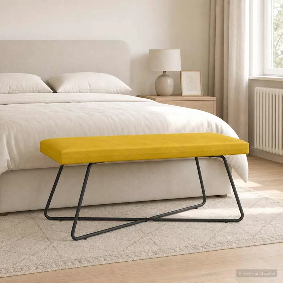 banc Jaune 110 x 40 x 45 cm Velours - 3