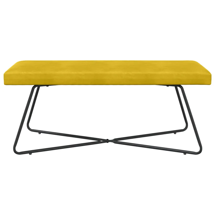 banc Jaune 110 x 40 x 45 cm Velours - 5