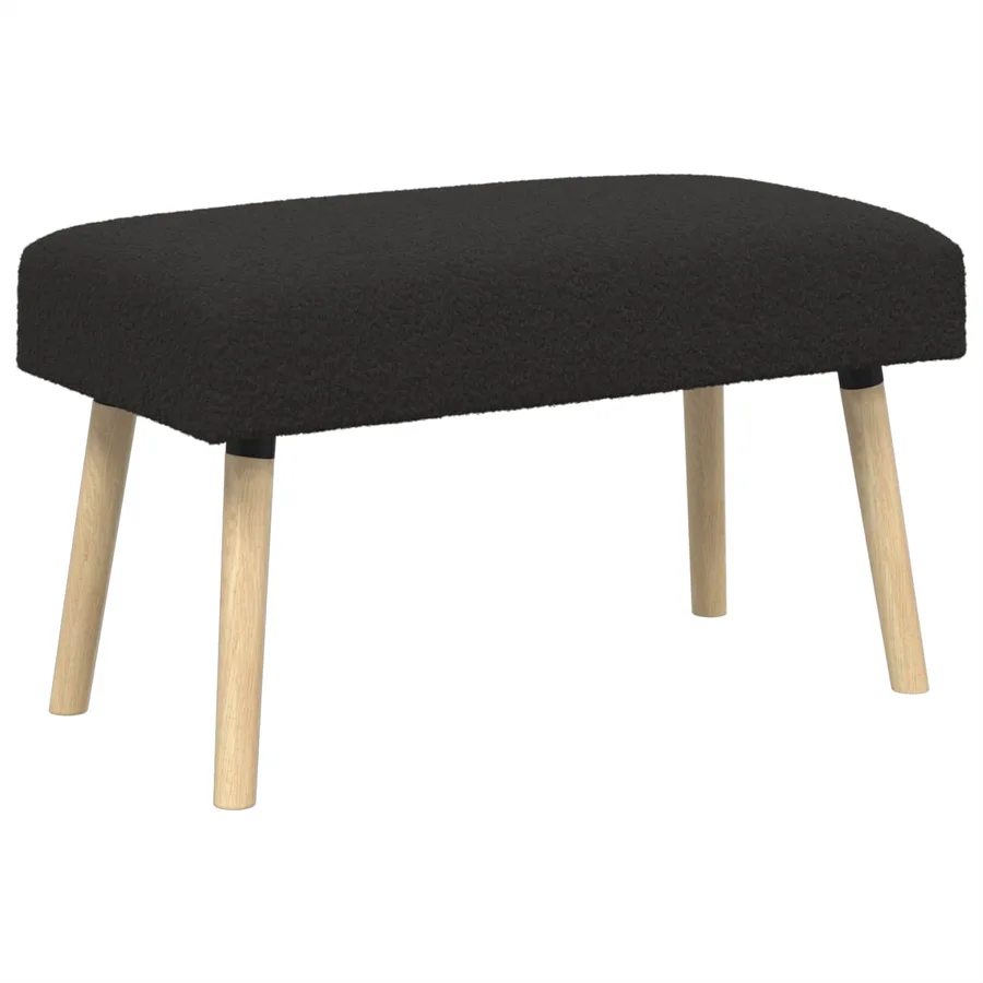 banc Uni Noir 80 x 40 x 46 cm Bouclé - 2