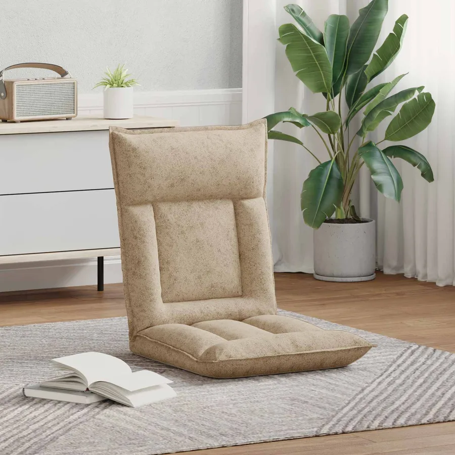Fauteuil de sol ajustable Gris clair Tissu - 3