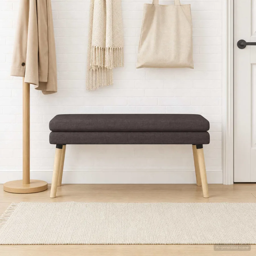 Banc à double couche Marron foncé 110 x 40 x 47 cm Tissu - 4