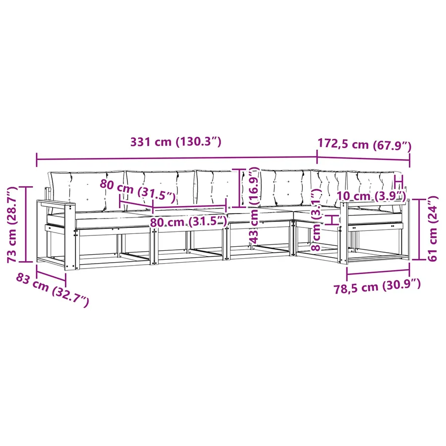 Ensemble de canapés d'extérieur 4 pcs Blanc et crème Polyester - 8