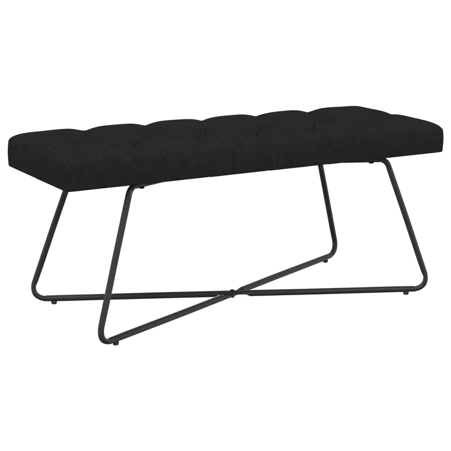 Banc avec capitonnage bouton Noir 110 x 40 x 46 cm Tissu - 2