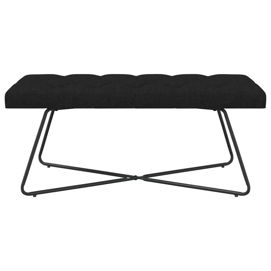 Banc avec capitonnage bouton Noir 110 x 40 x 46 cm Tissu - 5