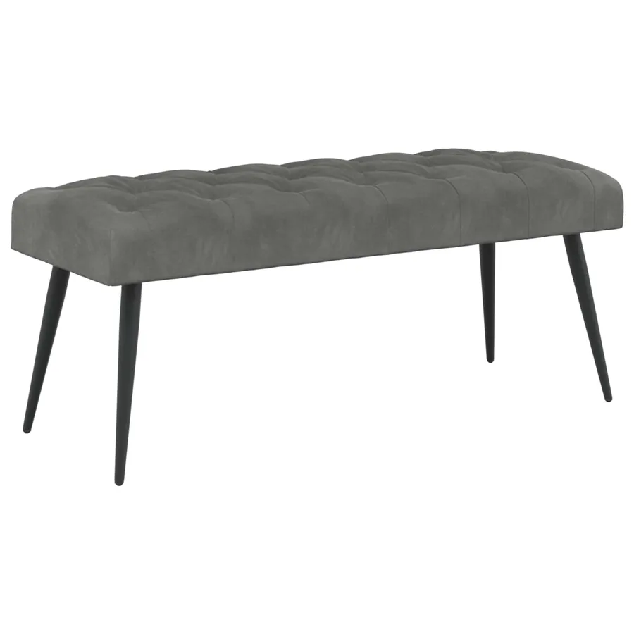 Banc avec capitonnage bouton Gris foncé 110 x 40 x 46 cm - 2