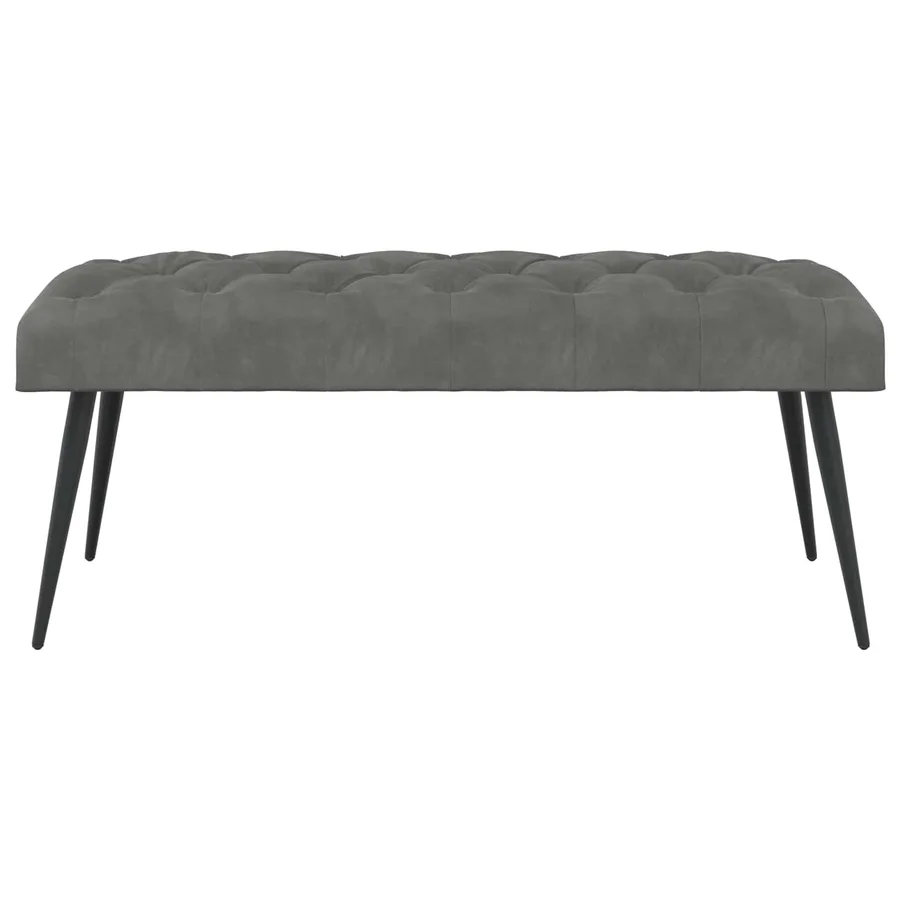 Banc avec capitonnage bouton Gris foncé 110 x 40 x 46 cm - 5