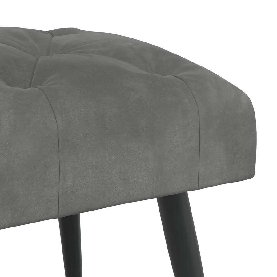 Banc avec capitonnage bouton Gris foncé 110 x 40 x 46 cm - 6