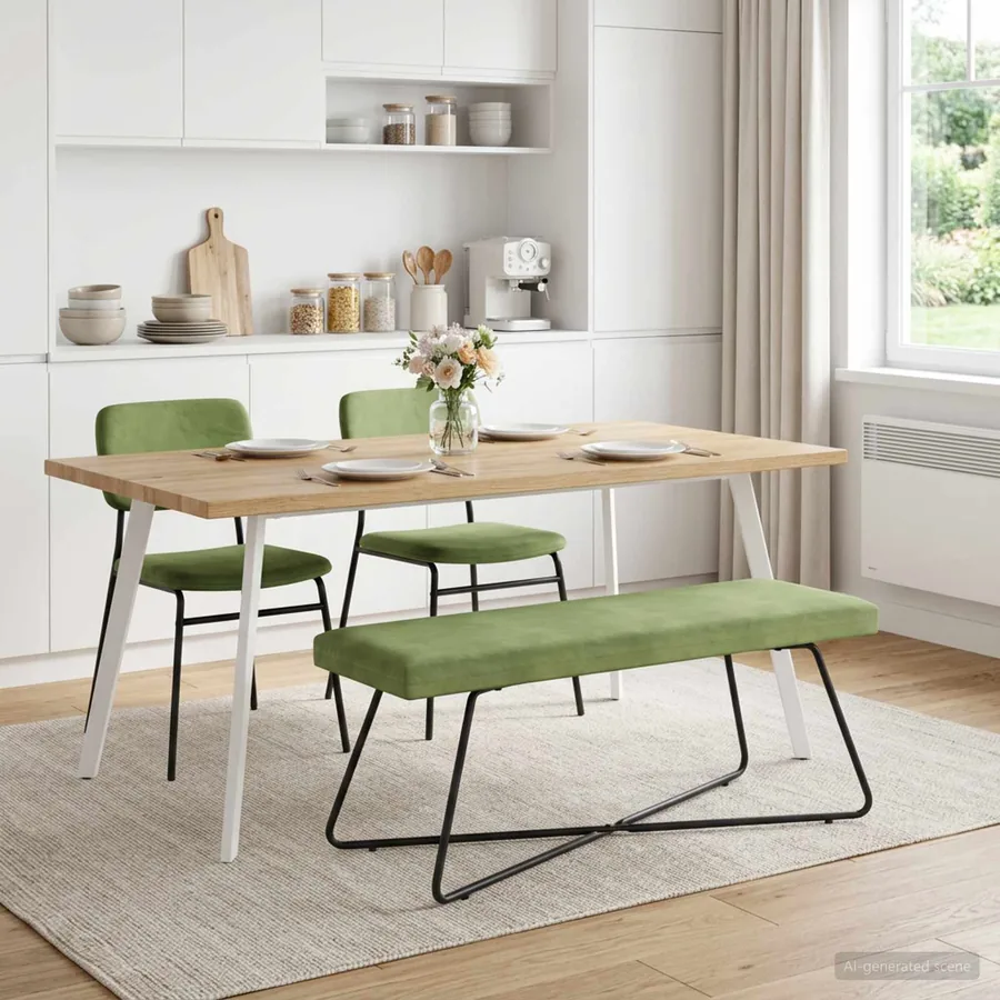 banc Vert clair 110 x 40 x 45 cm Velours