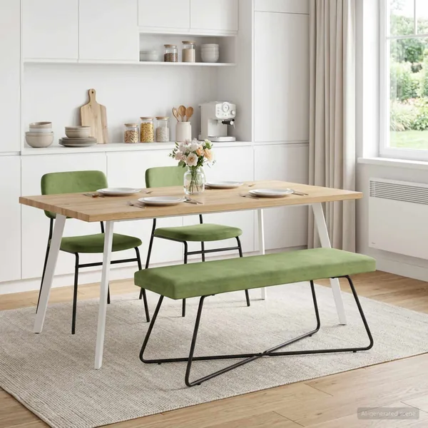 banc Vert clair 110 x 40 x 45 cm Velours