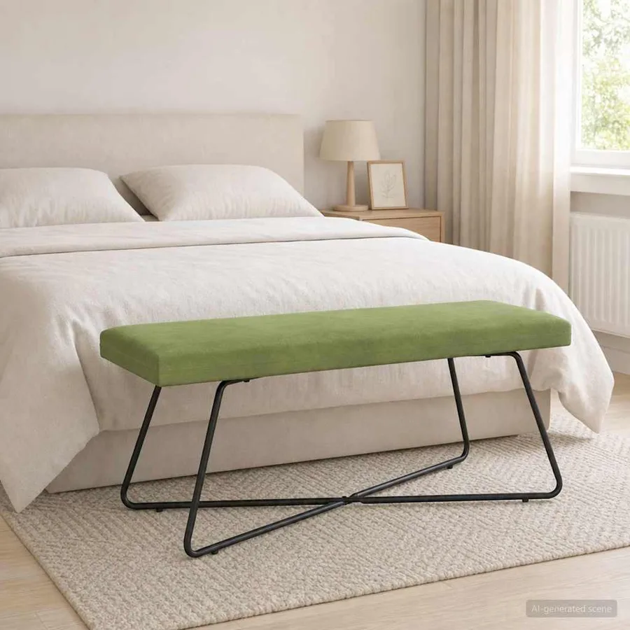 banc Vert clair 110 x 40 x 45 cm Velours - 4