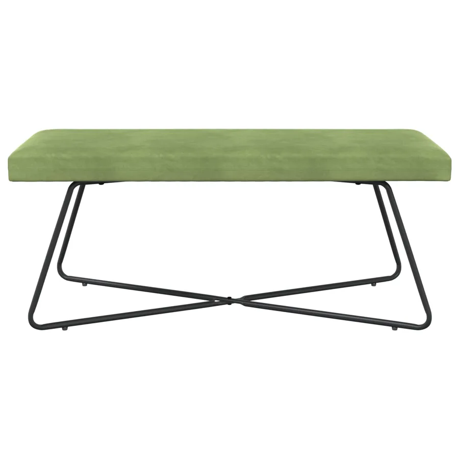 banc Vert clair 110 x 40 x 45 cm Velours - 5
