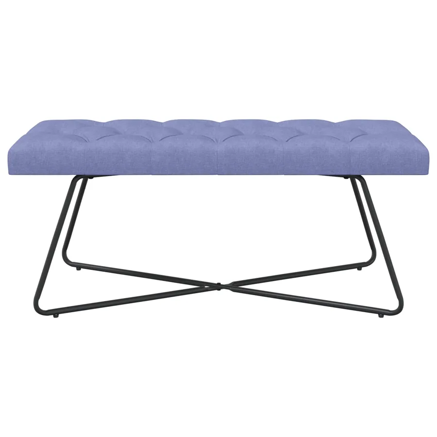 Banc avec capitonnage bouton Bleu denim 110 x 40 x 46 cm Tissu - 5