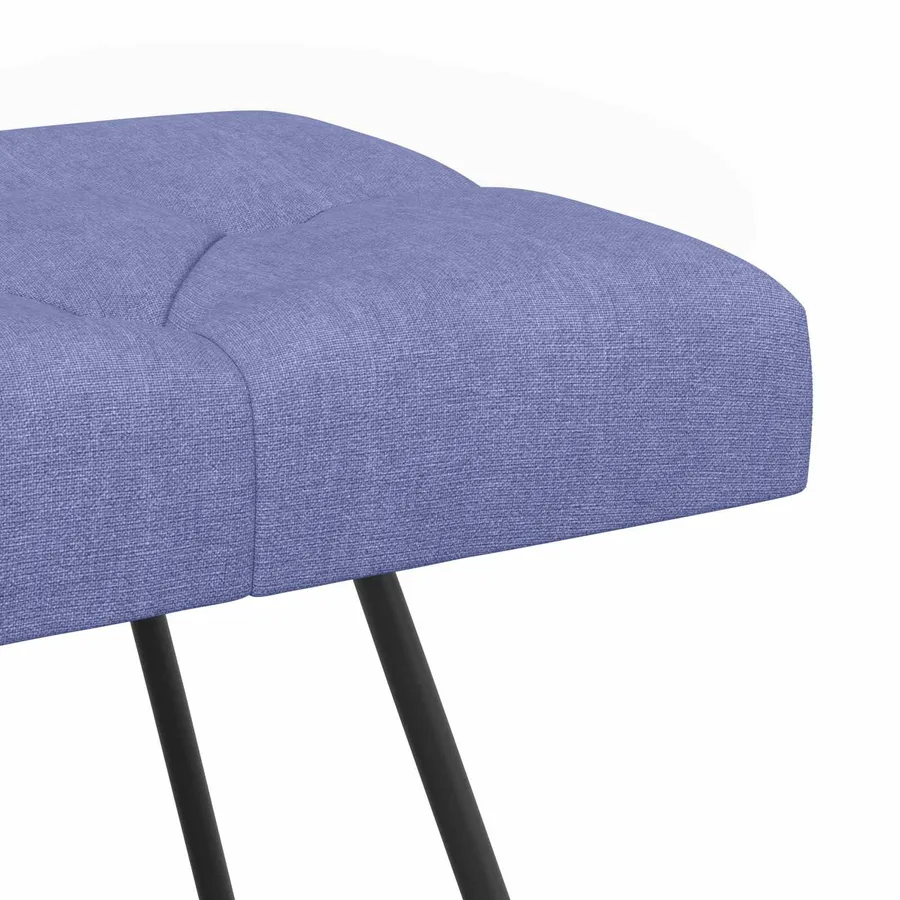Banc avec capitonnage bouton Bleu denim 110 x 40 x 46 cm Tissu - 6