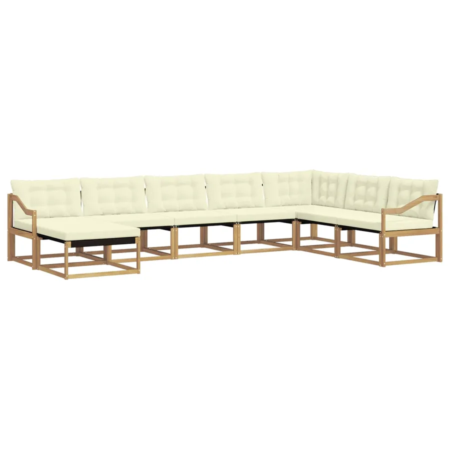 Ensemble de canapés d'extérieur 8 pcs Blanc et crème - 2